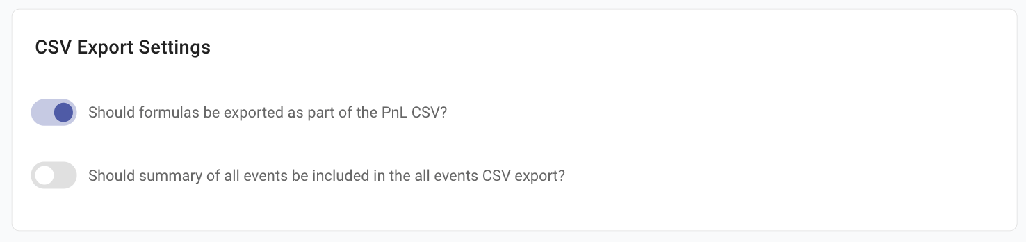 Customizing the CSV export settings